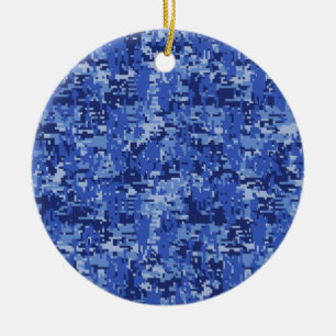 Blue Digital Pixels Camouflage Decor Texture Keramisch Ornament