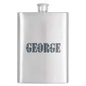 Blue Dimensional George Name, Hip Flask Flacon (Voorkant)