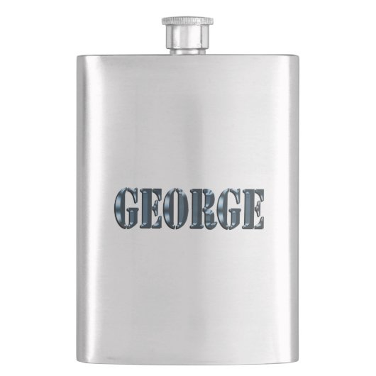 Blue Dimensional George Name, Hip Flask Flacon (Voorkant)
