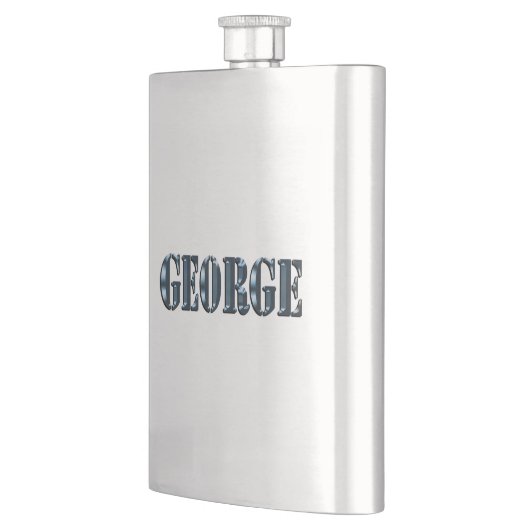 Blue Dimensional George Name, Hip Flask Flacon (Links)