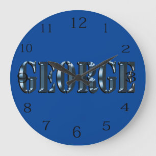 Blue Dimensional George Name Logo, Grote Klok