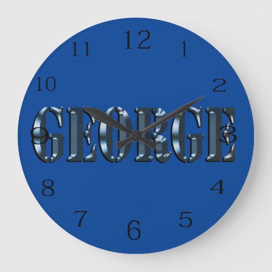 Blue Dimensional George Name Logo, Grote Klok (Voorkant)