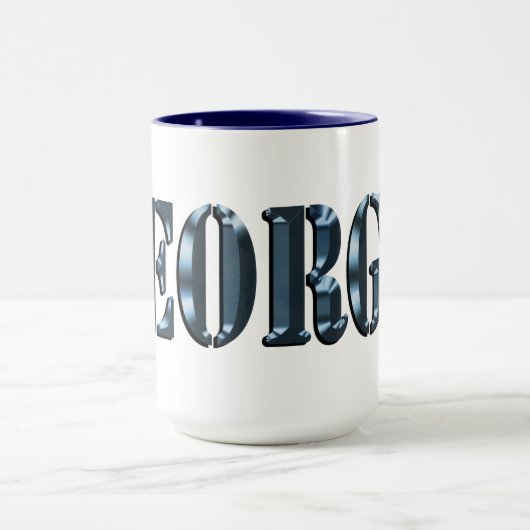 Blue Dimensional George Name Logo, Mok (Midden)