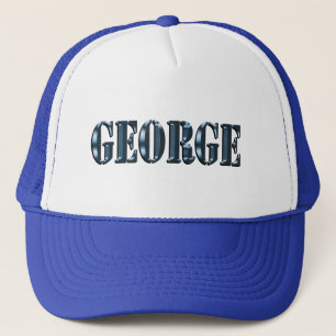 Blue Dimensional George Name Logo, Trucker Pet