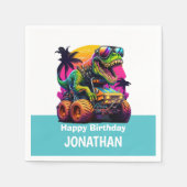 BLUE Dino-Mite MONSTER TRUCK Verjaardagsfeest Servet (Voorkant)