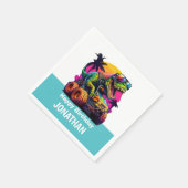 BLUE Dino-Mite MONSTER TRUCK Verjaardagsfeest Servet (Hoek)