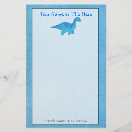 Blue Dino Stationery Briefpapier (Voorkant)