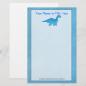 Blue Dino Stationery Briefpapier (Voorkant / Achterkant)