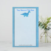 Blue Dino Stationery Briefpapier (Staand voorkant)