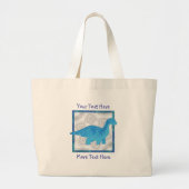 Blue Dino-Tas Grote Tote Bag (Voorkant)