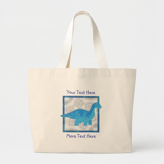 Blue Dino-Tas Grote Tote Bag (Voorkant)