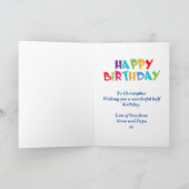 Blue Dinosaur 6 Maand Birthday Kaart (Binnen)