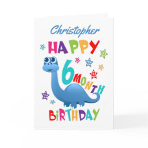 Blue Dinosaur 6 Maand Birthday