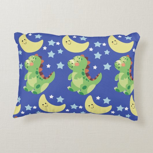 Blue Dinosaur Accent Kussen (Achterkant)