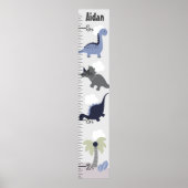 Blue Dinosaur Adventure Growth Chart Keep at 8x44! Poster (Voorkant)