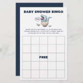 Blue Dinosaur Baby shower Bingo Game (Voorkant / Achterkant)
