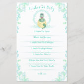 Blue Dinosaur Baby shower Game Wishes for Baby (Voorkant)