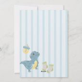 Blue Dinosaur Baby shower Invitation Feestdagenkaart (Achterkant)