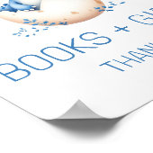 Blue Dinosaur Books and Gifts Baby Shower Sign Poster (Hoek)