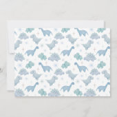 Blue Dinosaur Boy Baby Foto geboorteaankondiging Aankondiging (Achterkant)