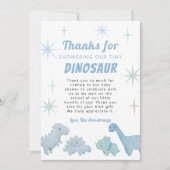 Blue Dinosaur Boy Baby shower Bedankkaart (Voorkant)