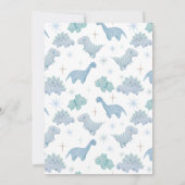 Blue Dinosaur Boy Baby shower Bedankkaart (Achterkant)