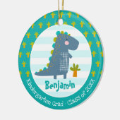 Blue Dinosaur Boy Kindergarten Graduation Keepsake Keramisch Ornament (Links)