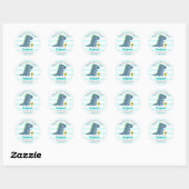 Blue Dinosaur Boy Preschool Graduation Thank You Ronde Sticker (Vel)