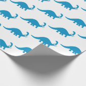 Blue Dinosaur Cadeaupapier (Hoek)