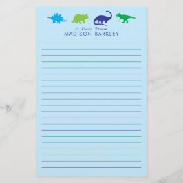 Blue Dinosaur Cute Kind Dino Briefpapier