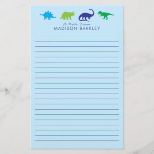 Blue Dinosaur Cute Kind Dino Briefpapier