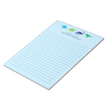 Blue Dinosaur Cute Kind Dino Briefpapier Notitiebl