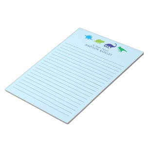 Blue Dinosaur Cute Kind Dino Briefpapier Notitiebl Notitieblok