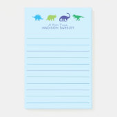 Blue Dinosaur Cute Kind Dino Post-it® Notes (Voorkant)