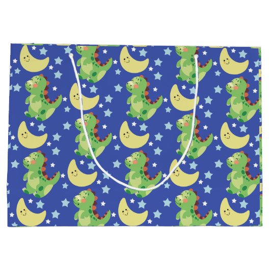 Blue Dinosaur Groot Cadeauzakje (Achterkant)