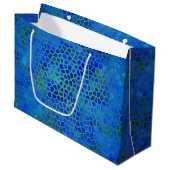Blue Dinosaur Hide Gift Bag Groot Cadeauzakje (Voorkant Gekanteld)