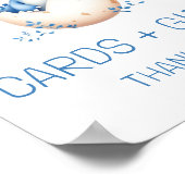 Blue Dinosaur Kaarten en geschenken Baby shower te Poster (Hoek)