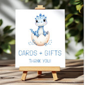 Blue Dinosaur Kaarten en geschenken Baby shower te Poster