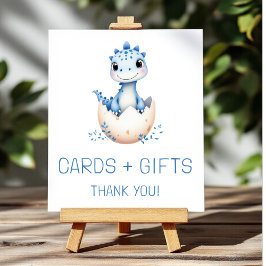 Blue Dinosaur Kaarten en geschenken Baby shower te Poster