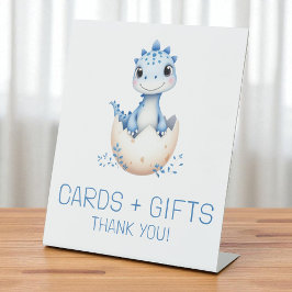 Blue Dinosaur Kaarten en geschenken Baby shower te Reclamebord Met Voetstuk