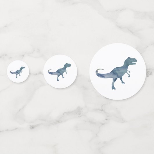 Blue Dinosaur Party Confetti (Achterkanten)