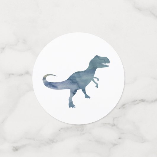 Blue Dinosaur Party Confetti (Kleine voorkant)