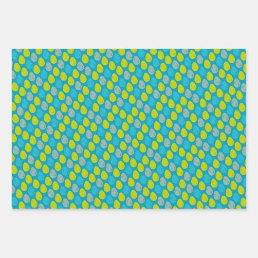 Blue Dinosaur Pattern Inpakpapier Vel (Voorkant 3)