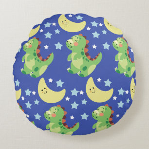 Blue Dinosaur Rond Kussen