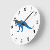 Blue Dinosaur Ronde Klok (Hoek)