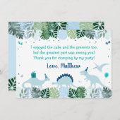Blue Dinosaur Safari Birthday Bedankkaart (Voorkant / Achterkant)