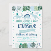 Blue Dinosaur Safari Birthday Kaart (Voorkant)