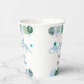 Blue Dinosaur Safari Birthday Papieren Bekers (Links)