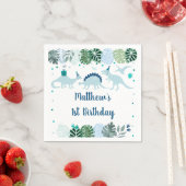 Blue Dinosaur Safari Birthday Servet (Insitu)