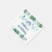 Blue Dinosaur Safari Birthday Servet (Hoek)